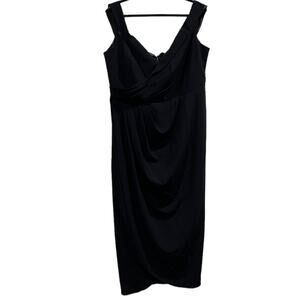 NWT CITY CHIC Ripple Love FF Dress Navy Blue Size 20 Large v-neck zippered back